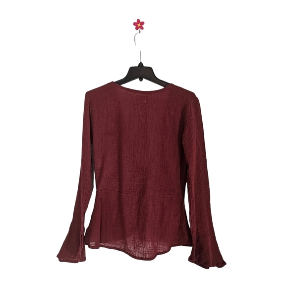 Rue Stiic Cardigan 100% Cotton Burgundy Medium Y2k Bow Tie Front  NWT - Picture 6 of 8